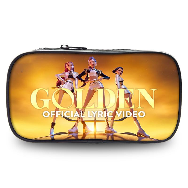 Kpop Demon Hunter Pencil Case Primary and Secondary School Pencil Case Girls Large Capacity Kindergarten Three-layer Zipper Lightweight Stationery Box