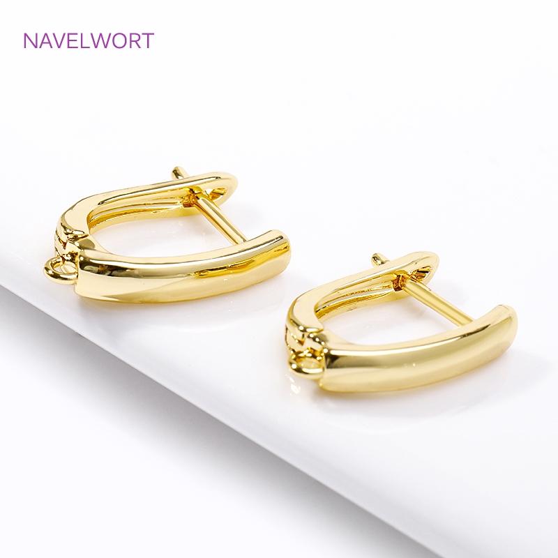 18K Gold Plated/Rhodium Smooth Earring Hook Clasps High Quality Ear Wire Hooks For Earring Making DIY Jewelry Making Accessories
