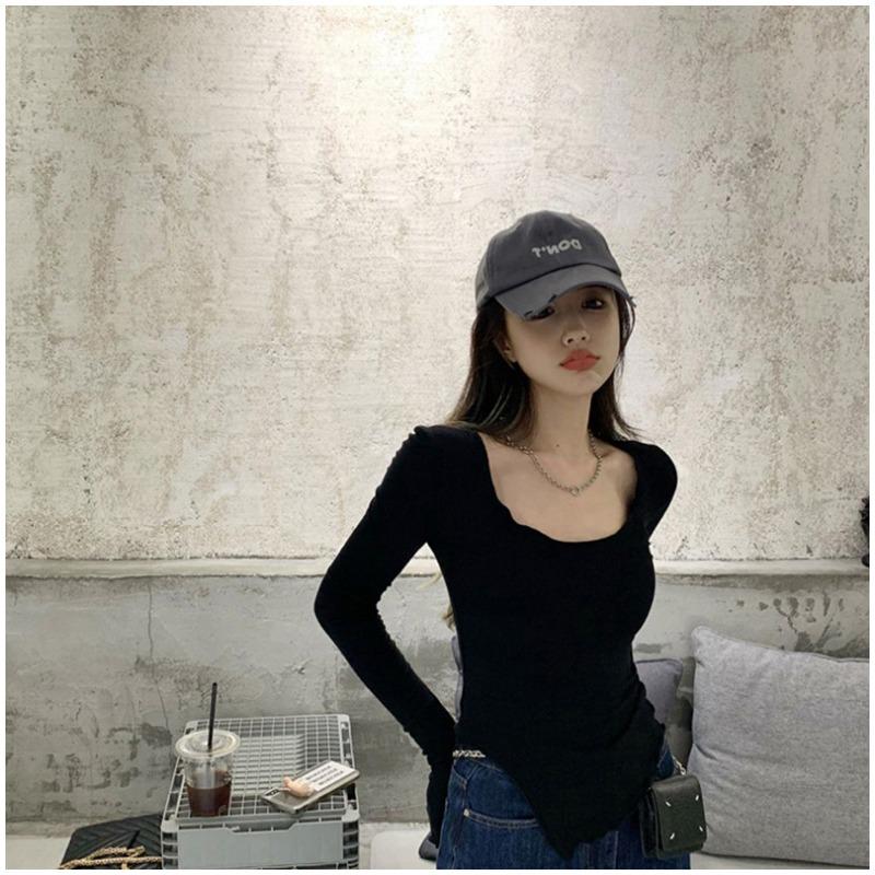 T-shirt Femme Coupe Ajustée Manches Longues Haut de Base