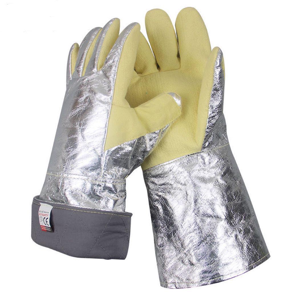 Heat-Resistant Aluminum Foil Gloves for High Temperature and Radiation Protection
