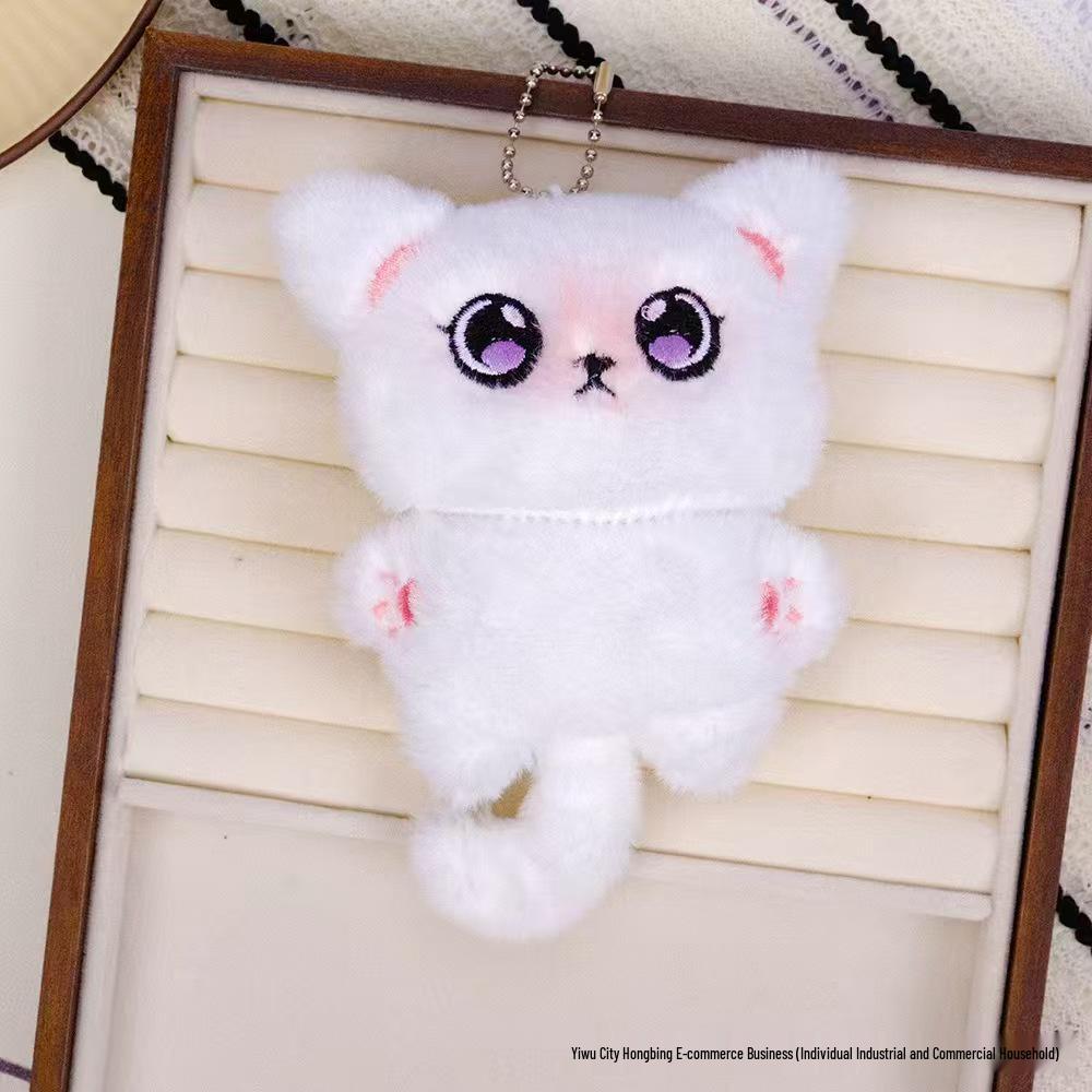 Siamese Cat Plush Keychain: Blue-Eyed, Long-Tailed Pendant for Bags & Clothing Accessories