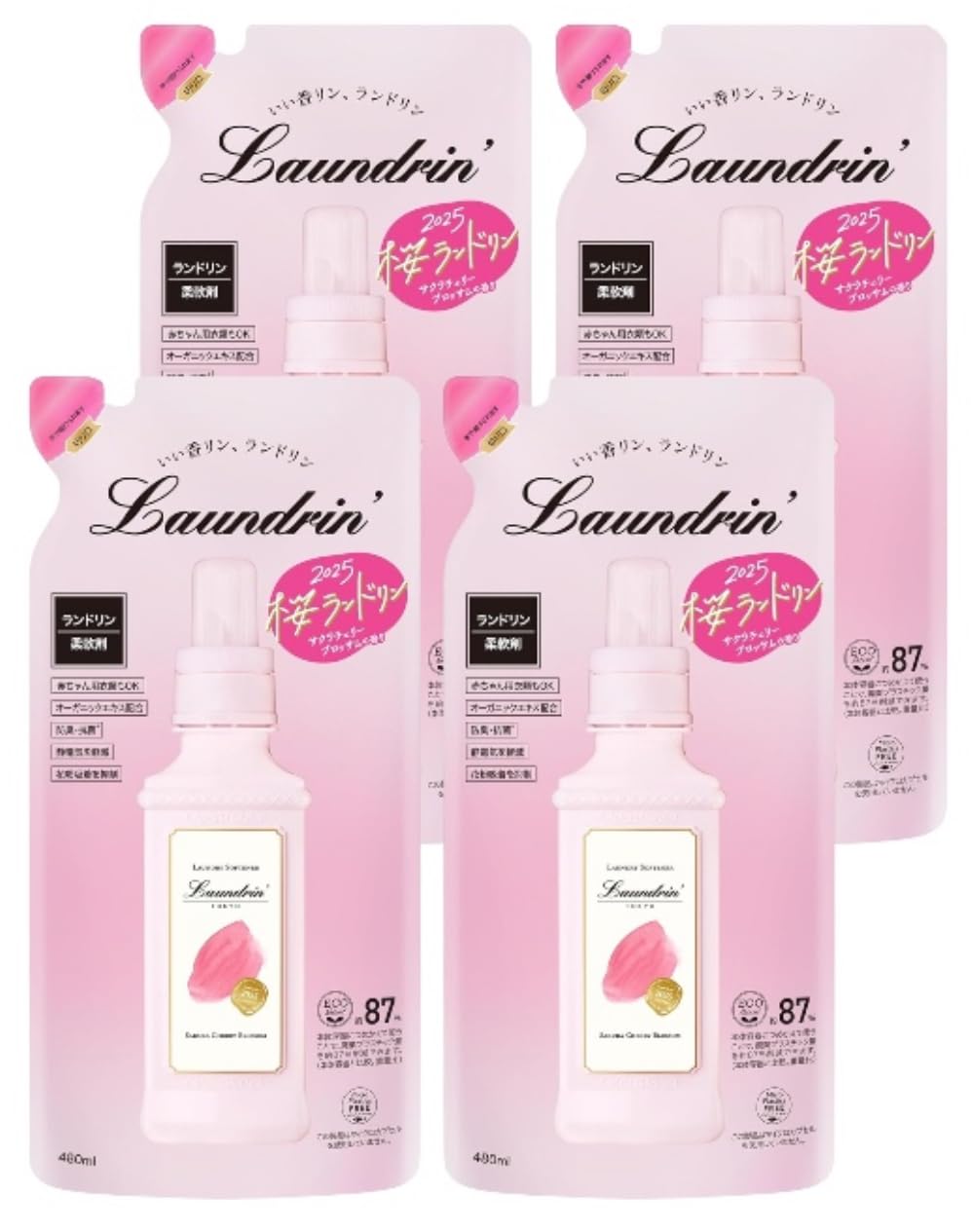 

Оптовая закупка: Landrin Sakura Cherry Blossom 2025 Смягчитель ткани, сменный блок, 480 мл x 4