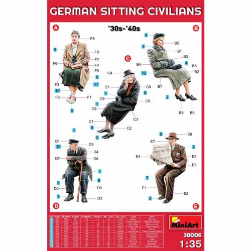 Miniart 1/35 Scale German Civilian Seated Posture 1930s/1940s Plastic Model Kit (Set of 5) MA38006