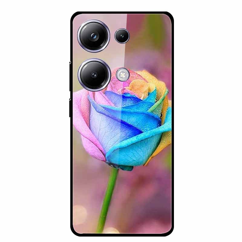 Glass Back Cover For Xiaomi Redmi Note 13 Note13 Pro Case Soft Bumper Hard Tempered Glass Case For Redmi Note 13 Pro Phone Case