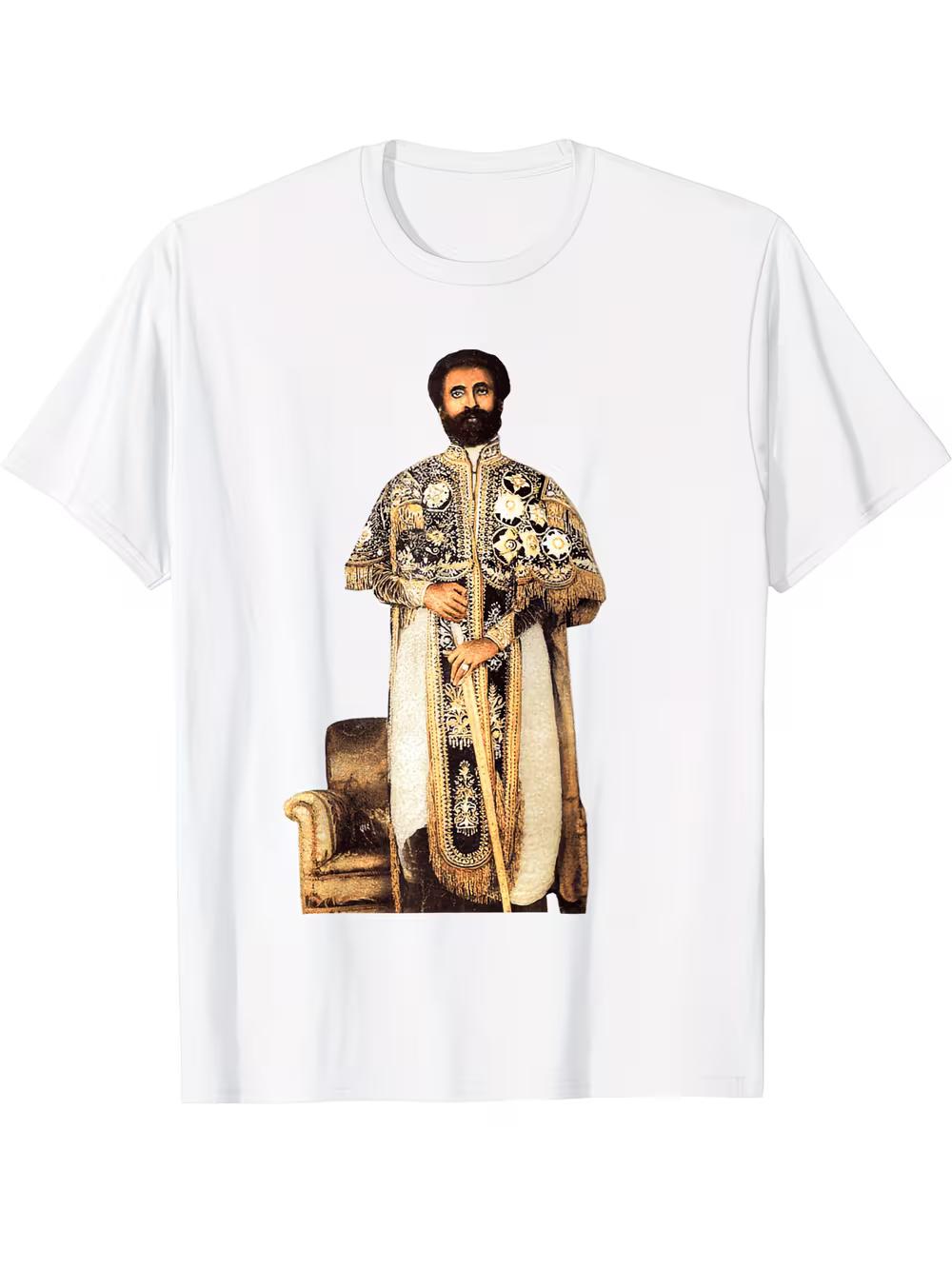 

Haile Selassie I Emperor Rastaselassie Ethiopia Judea Lion T-Shirt | Soft Comfortable Crew Neck Short Sleeve L