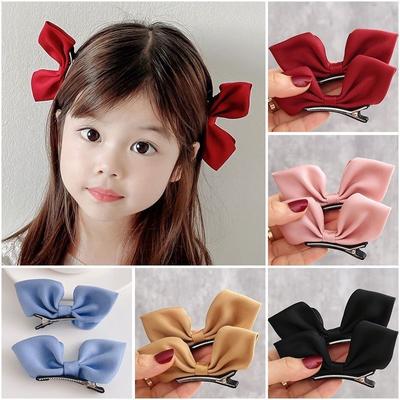 2 STÜCKE Neue Koreanische Schleifen-Haarspangen Kinder Sülicher Kopfschmuck Mädchen Haarspangen Haarspangen Hübsche Haarklammern Haaraccessoires