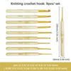 M-Modern-9Pcs 135Mm Bamboo Crochet Hook Wooden Handle Crochet Hooks Knitting Needles Sets For Making Sewing Blankets Yarn Crafts
