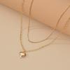 Simple Peach Heart Necklace Retro Double-layer Necklace Accessories Spot