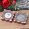 40mm Wood Challenge Coin Display Box Acrylic Magnetic Commemorative Coin Badge Storage Gift Case For Round Medal Collectible