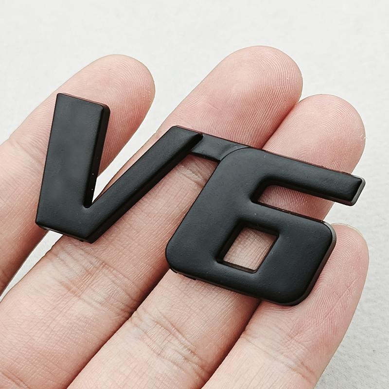 3D Metal Car Sticker Logo V6 4WD Car Rear Trunk Badge Fender Side Emblem Decals For Toyota Tundra Tacoma Land Cruiser Highlander