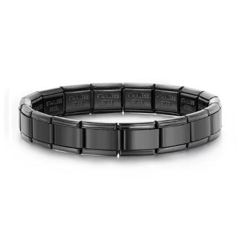9mm Wide Simple Style Fashion Stainless Steel Bangle Elastic Link Chain High Quality Factory DIY Jewelry Italian Charm Bracelet