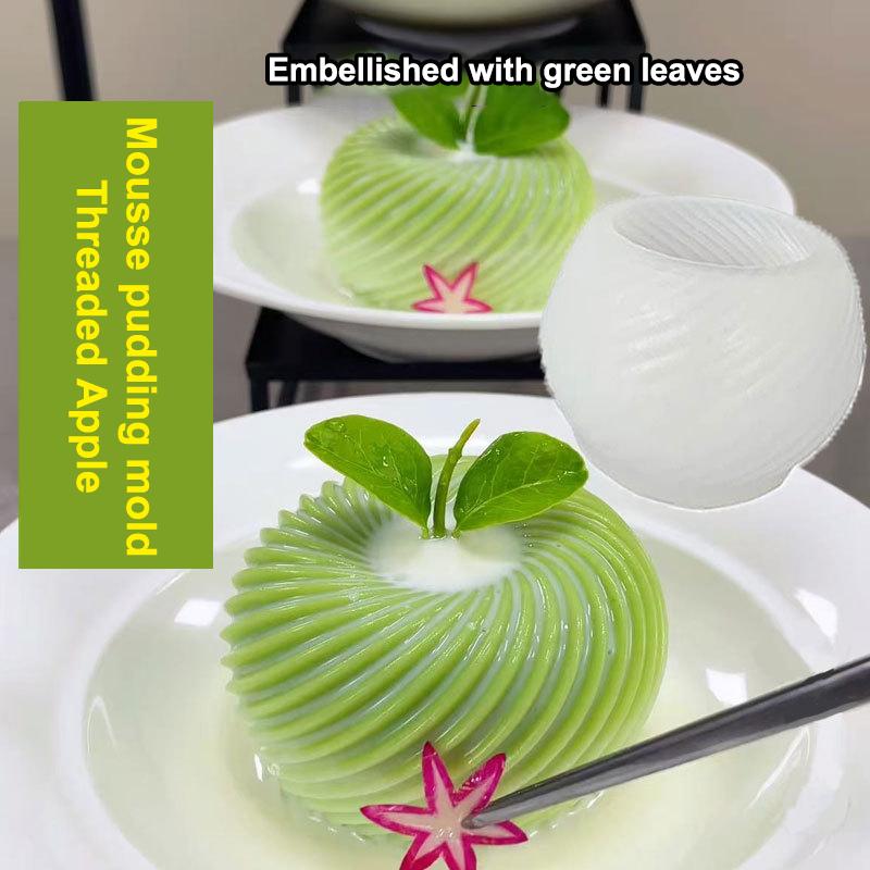 Spiral Apple Shape Mousse Desserts Cake Mold Ice Cream Mold Silicone Mold Reusable Kitchen Decorating Tools For Home Bakers