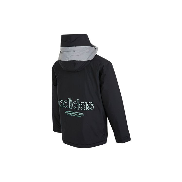 Adidas Originals Innovative Fabric Down Jacket With Hood for Casual Warmth Men Outerwear Black H66017