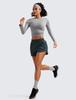 CRZ YOGA Breathable Running Shorts with 7cm Size L Women's Quick-Drying Lining, Inseam, Melanite,