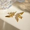 Neue Kreative Retro Dreidimensionale Goldfarbe Kleine Schwalbe Ohrstecker und Ring für Damen Tier Schmuck Zubehör Geschenke