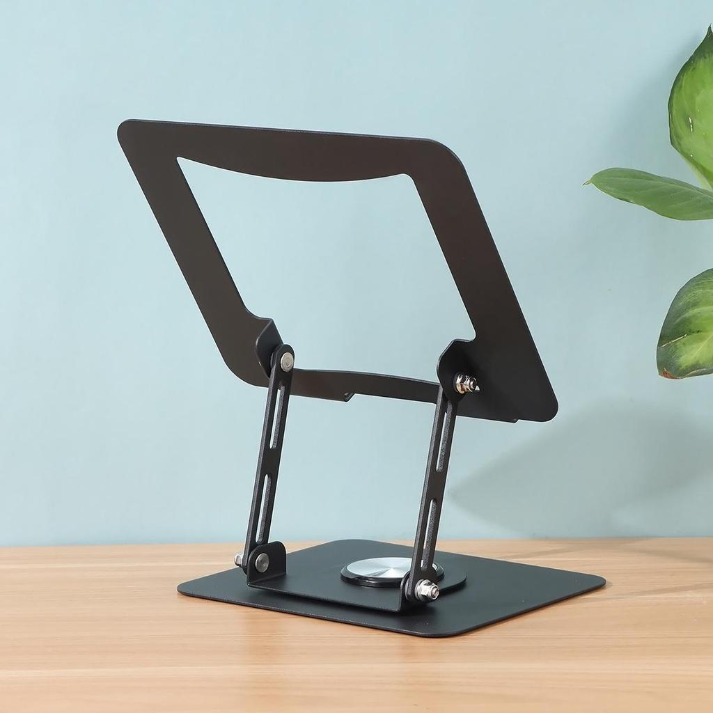 360° Rotating Carbon Steel Laptop Stand with Folding & Cooling Functionality