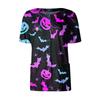 Women's Short Sleeved Patterned Pockets, Work Print Stand Up Collar, Single Breasted Protective Clothing, Cardigan Jacket, Top