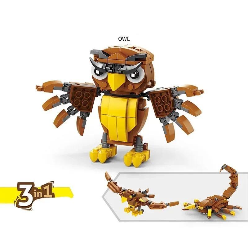 Bloques de Construcción Mecha Cocodrilo Tigre Ballena 4 en 1 Kit Transformable DIY Juguetes Educativos STEM para Niños, Modelo Animal Puzzle Regalo para Niños