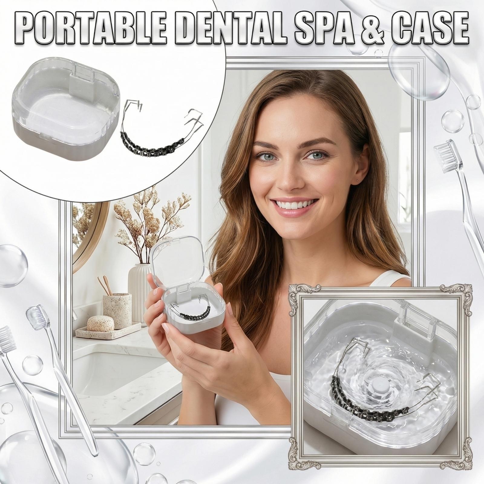 

Portable Braces Cleaning Box Denture Cleaner Portable Teeth Box One Size чёрный
