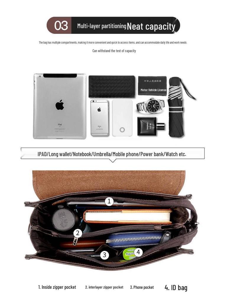 Męska Torba na Ramię z Prawdziwej Skóry - Miękka Torba Listonoszka Biznesowa Pionowy Plecak