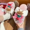 Fashion 2025 New High Quality Fashion Cute Cartoon Elk Slippers Lovely Soft Christmas Slippers Casual Comfortable Plush Bedroom Shoes