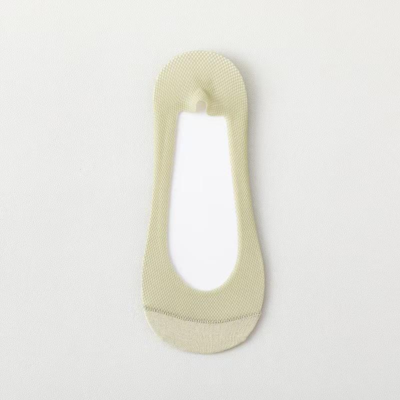 Women's Summer Thin Ice Silk Low-Cut Boat Socks - Anti-wear, Sweat-absorbing, Non-slip Heel