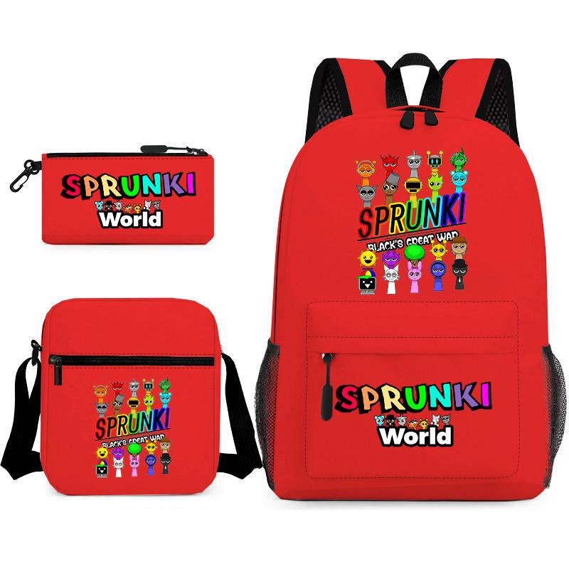 Rhythm box cartoon animation primary school schoolbag sprunki fourth grade lightweight burden reduction large capacity backpack bag