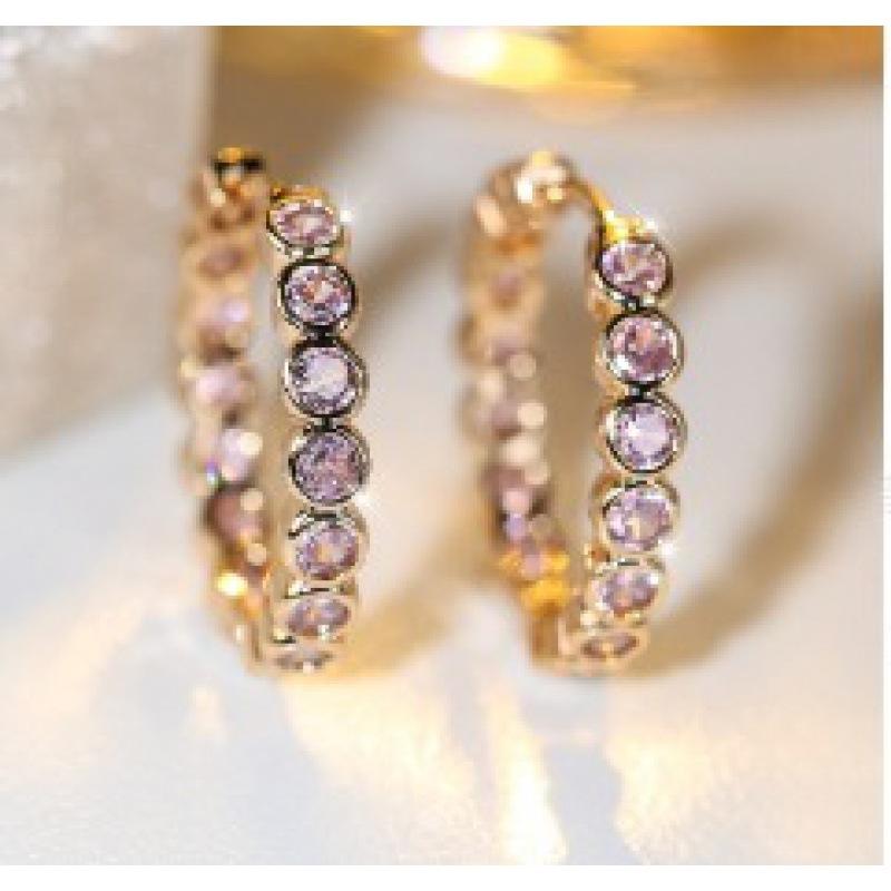 

Champagne gold round ear buckle, simple niche earrings women s ear buckle