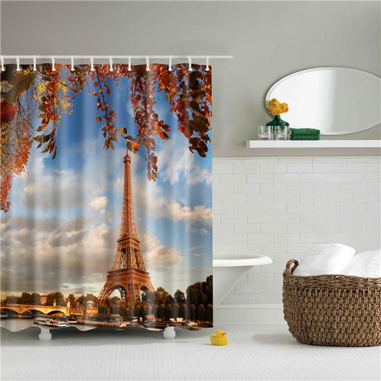 Vintage Style Paris Style Tower Retro Bathroom Shower Curtain Fabric Waterproof Polyester Cortina Ducha 180X180cm