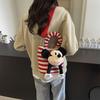 Mickey Mouse Striped Fashion Crossbody Bag - Versatile Single Shoulder Handbag for Girls