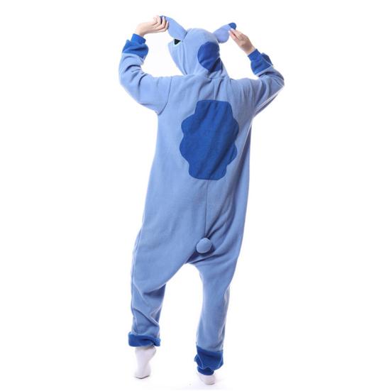 Damen-Schlafanzug mit Cartoon-Figuren, dicker Polarfleece, Knopfverschluss, tiefer Schritt, lange Ärmel, Kapuze mit Ohrendekor, Winter-Nachtwäsche, Party-Cosplay-Outfit