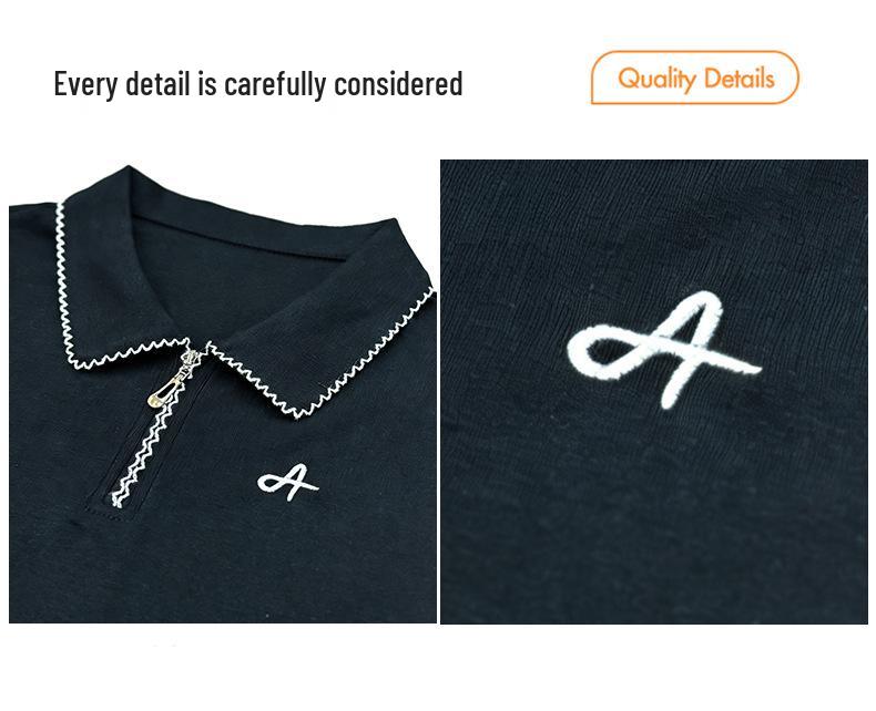 Women's 2026 Stylish Slimming Short-Sleeve Polo Top with Lapel