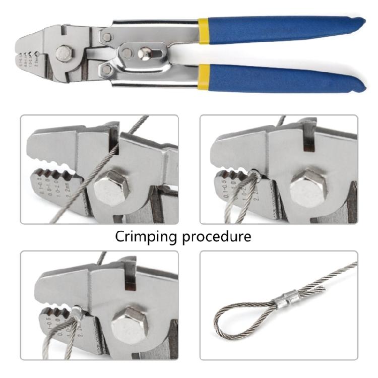 Wire Rope Crimping Tool Stainless Steel Wire Rope Sleeve Crimper Tool Kit Stainless Steel Wire Rope Crimping Plier