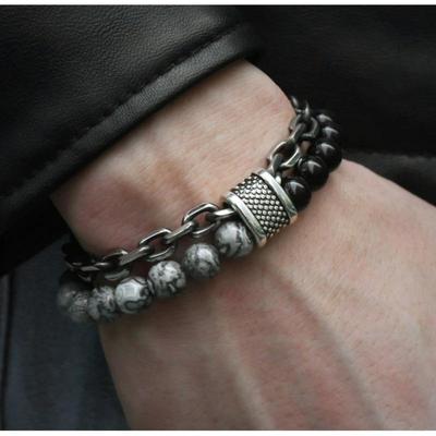 Hot Sale Men's Bracelet, Beaded Chain, Double Layer Bracelet Men's Bracelet