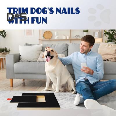 Dog Nail Scratch Pad with Treat Box Wooden Dog Nail File Board Snack Box Dog Paw Grinder Self Scratcher Board for Small Medium Dogs