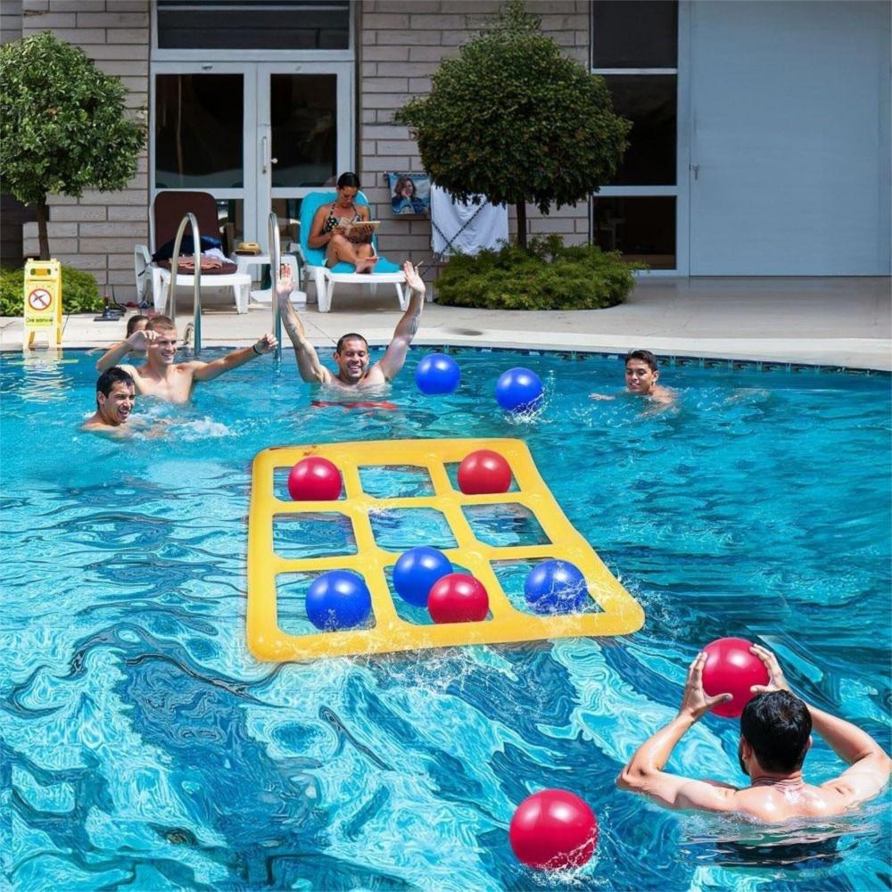 with Inflator Pump Inflatable Pool Toy Set Portable Inflatable Water Toss Game  2-10 Players