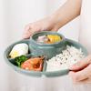 4 Grid Dinner Plate Food Contact Grade Compartment Design Plastic Portable Breakfast Tray Lunch Eating Dish Daily Use