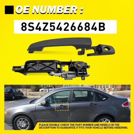 For 2008-2011 Ford Focus Driver LH Exterior Door Handle And Bracket Primed EOOK