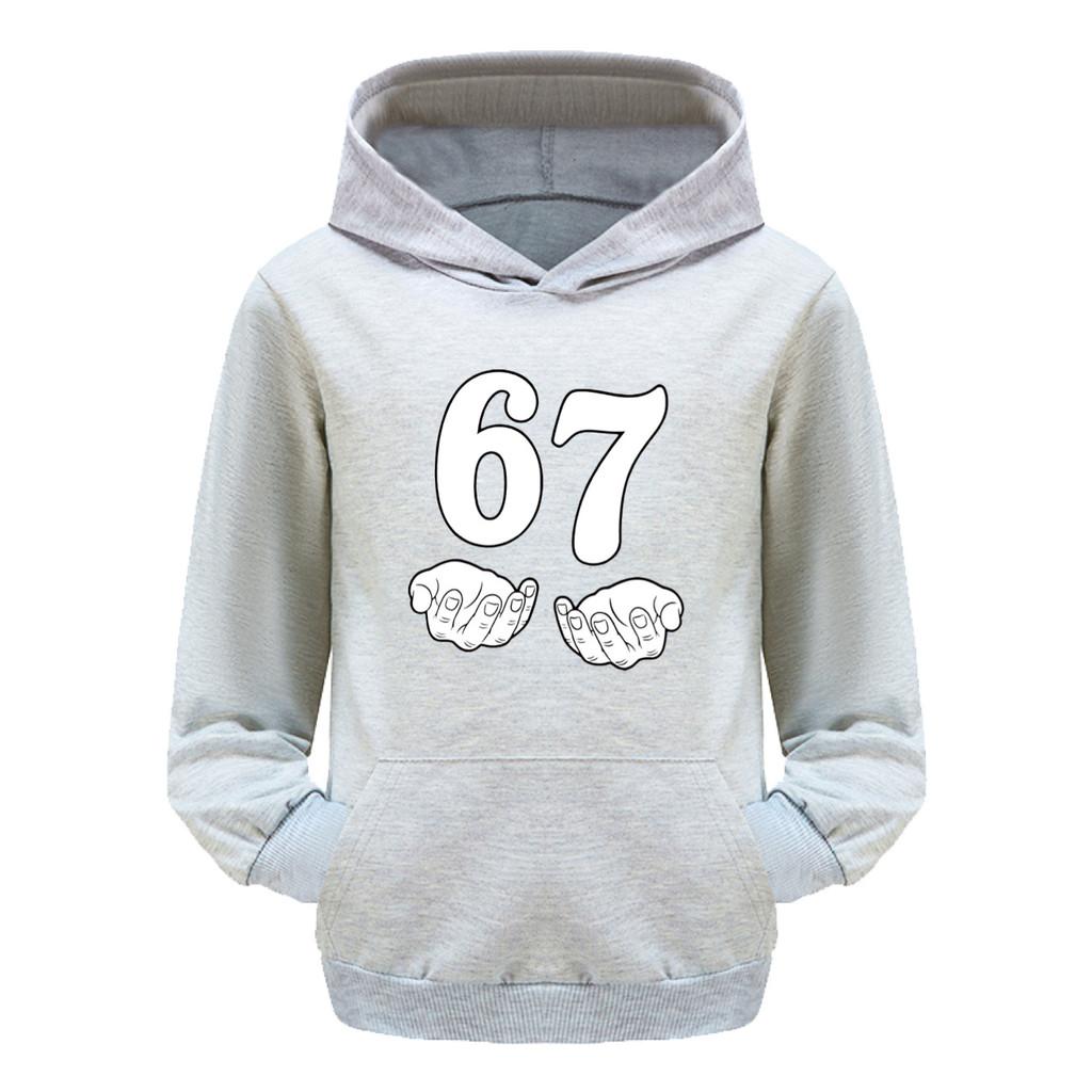 5391 Boys Girls Steal a Brainrot 67 Printed Cotton Fashion Long Sleeves Hoodies