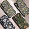 Pouzdro na telefon William Morris Černý kryt Pro Samsung S26,S25,S24,S21,S22,S23,S30,Ultra,S20,Plus,Fe,Lite,5G