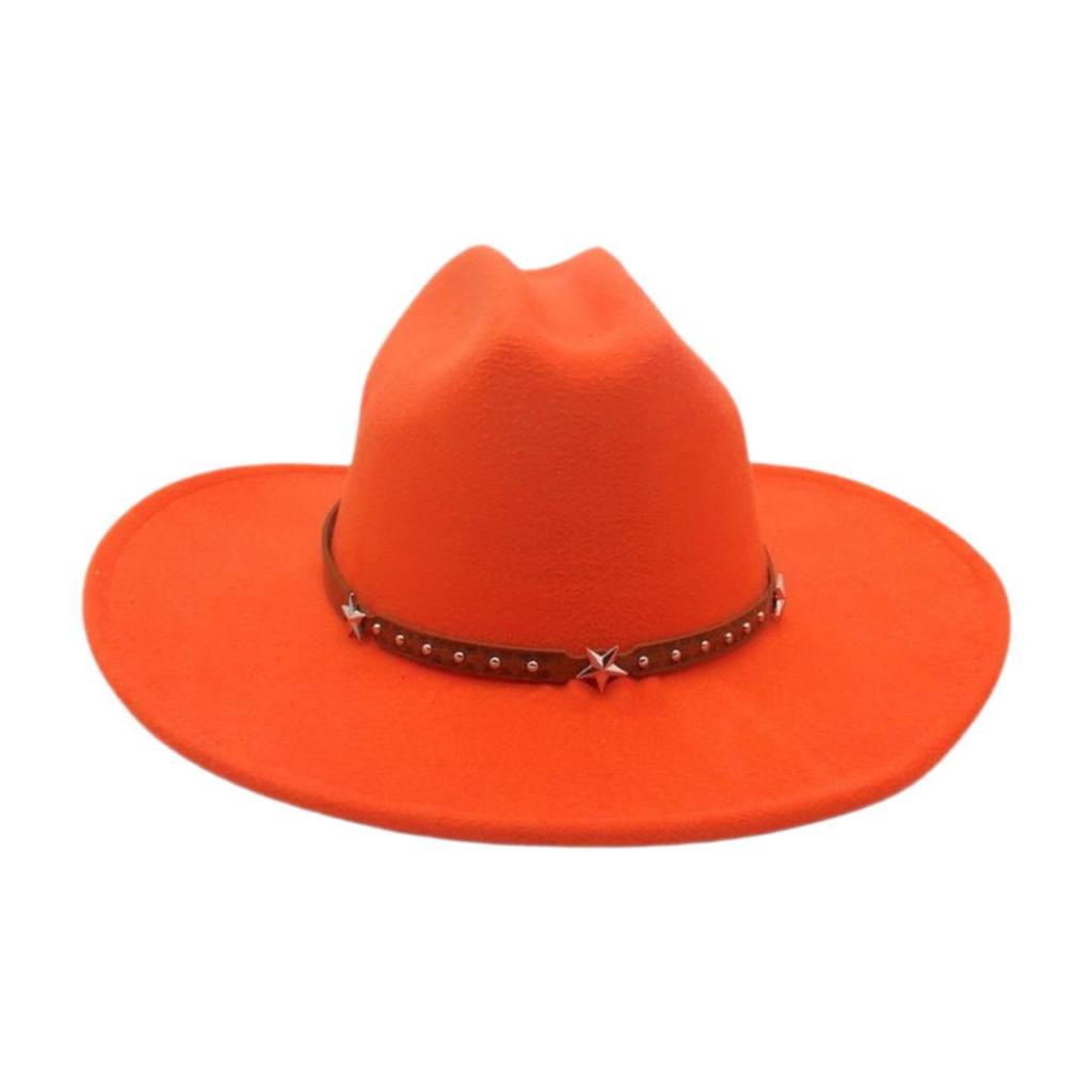 Jazz Hat Lady Fried Street Concave Shape Internet Celebrity Top Hat New British Style Wide Brim Woolen Fashion Simple Cowboy Hat
