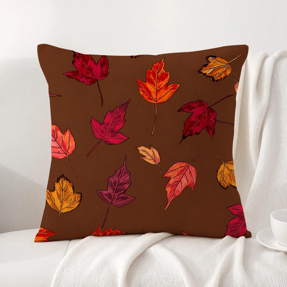 Autumn Leaves Print Cushion Cover, All-Season Universal & Removable Washable, Home Sofa & Bed Pillowcase