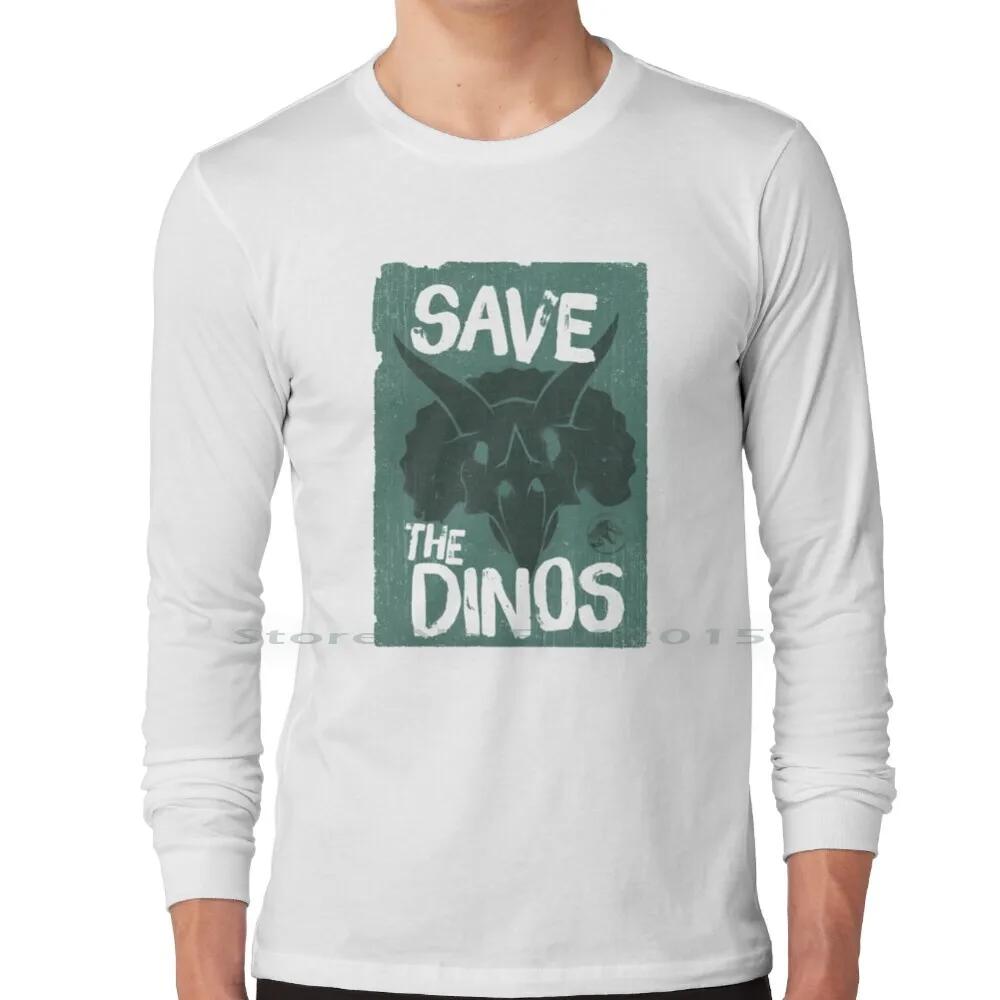 Worlldd Save The Dinos Distressed Poster T Shirt 100% Cotton Fifthsuntshirt 2020fifthsun Triceratops Save Dinos Distressed Short