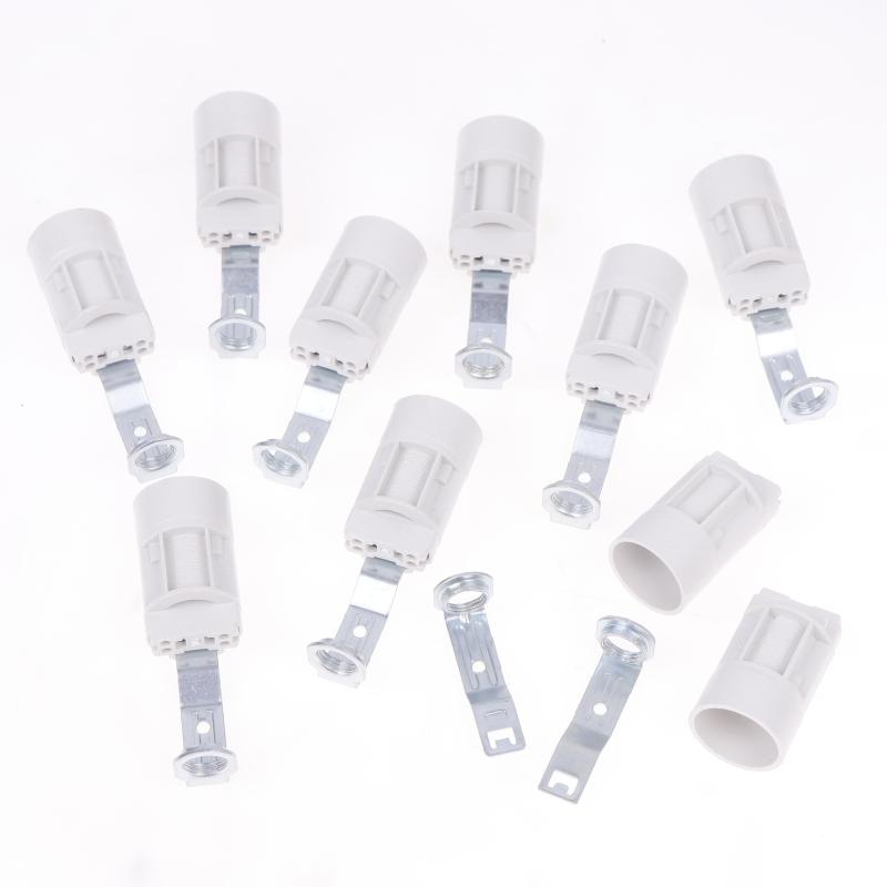 10 Pcs Candelabra Socket E14 Bracket Lamp Holder Lighting Base Zinc Alloy Sockets Bulb Holder With Bracket For  Lamps