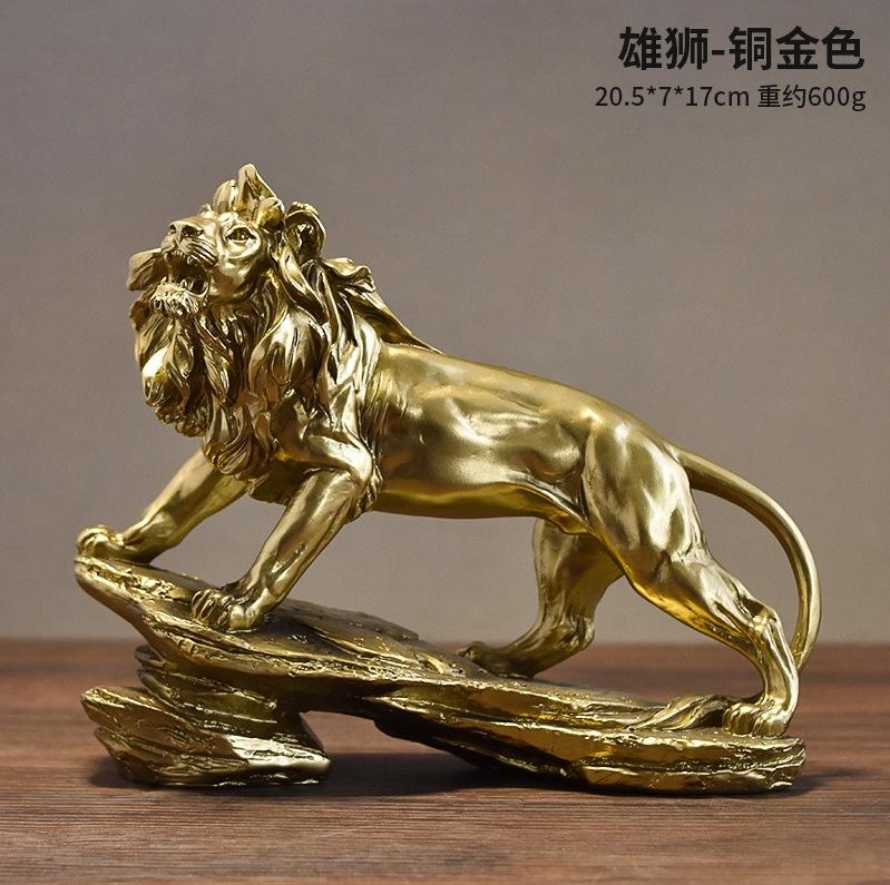 Lion Resin Handicraft Ornament TV Cabinet Restaurant Owner Office Living Room Entrance Decoration