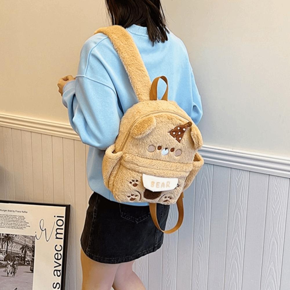 Adjustable Straps Cartoon Little Bear Backpack Creative Animal Shoulder Bag  Gift