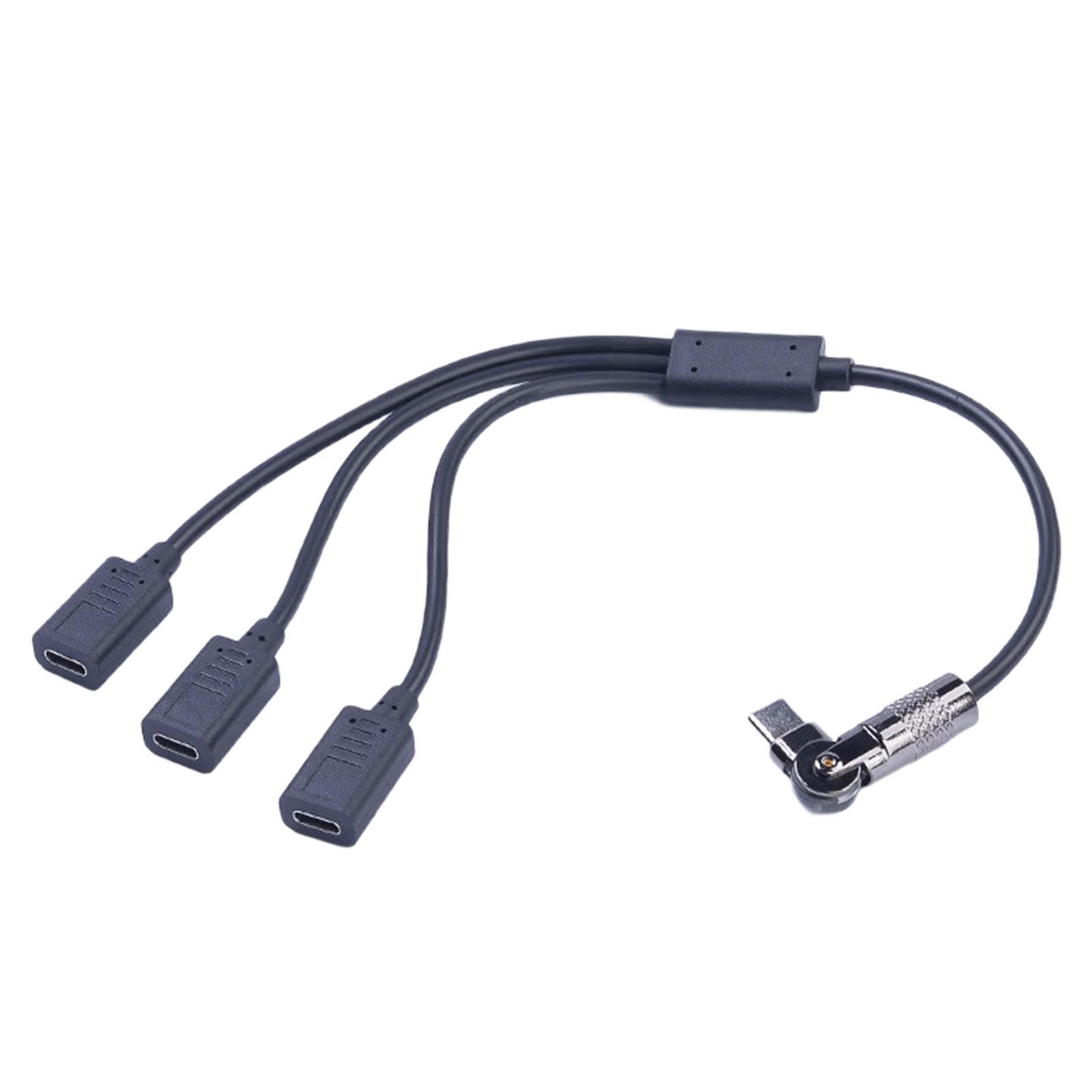 

USB C 1 Male to 3 Female Splitter Data Transfer Charging 180 Degree Rotation Extender Splitter Cable for Smartphone 1