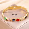 1pc Fashionable Casual Colored Gemstone Stainless Steel Bracelet for Women, Romantic Holiday/Anniversary Gift, Suitable for Daily Wear