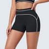 New contrasting colors high waist tight body high elastic hip lift yoga shorts sports running fitness yoga clothes three-point pants