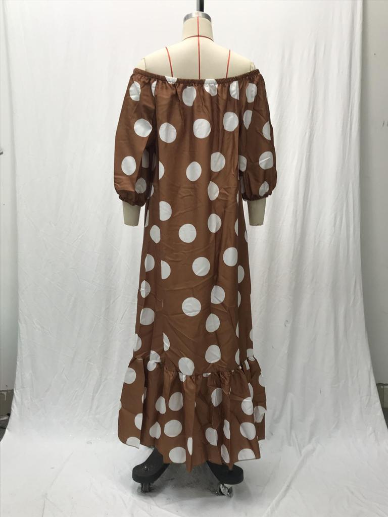 Bohemian Polka Dot Off-Shoulder Women's Dress